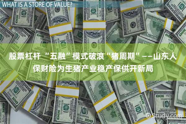 股票杠杆 “五融”模式破浪“猪周期”——山东人保财险为生猪产业稳产保供开新局